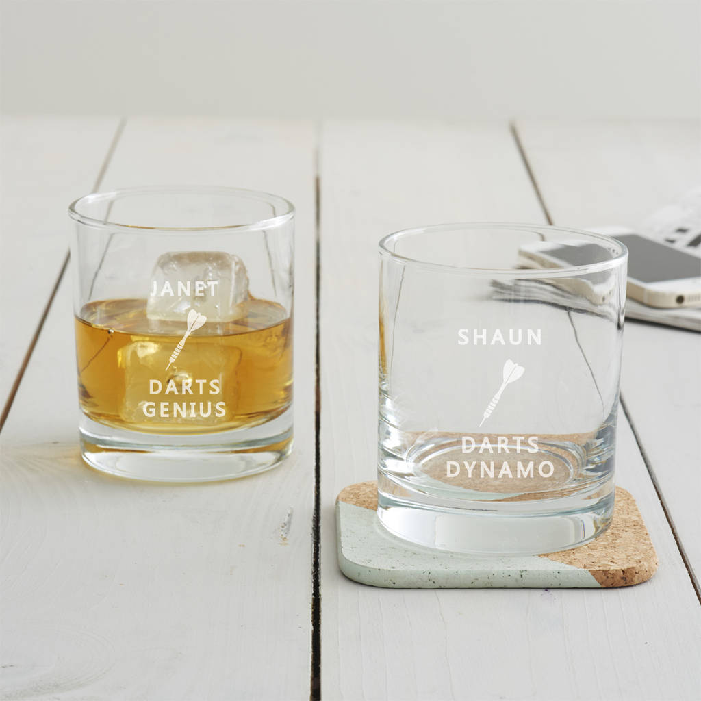 Personalised Darts Tumbler Glass By Becky Broome