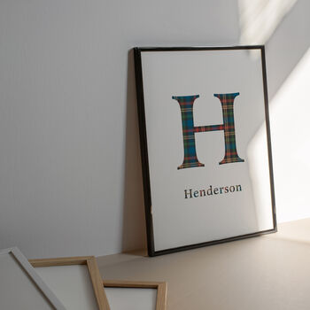 Personalised Name Print With Colourful Tartan, 3 of 4