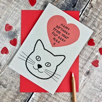 Personalised Cat Fur Baby Birthday Card, 3 of 3