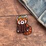 Red Panda Enamel Pin – Flower Crown, Badge, thumbnail 6 of 6