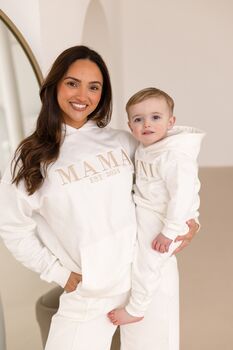 Mini Est Embroidered Child's Hoodie Jumper Matching Mama Available, 2 of 8
