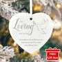 In Loving Memory Dove Ceramic Heart Hanging Decoration Bauble + Gift Box, thumbnail 1 of 7