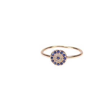 Evil Eye Band Ring Rose Or Gold Plated 925 Silver, 4 of 10