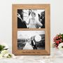 Solid Oak Double Aperture Personalised Photo Frame, thumbnail 5 of 9