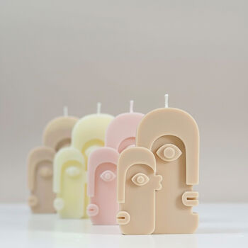 Colourful Moai Cubist Art Face Candle Home Décor Gift, 4 of 5