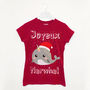 Joyeux Narwhal Women's Christmas T Shirt, thumbnail 3 of 3