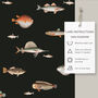 Vintage Fish Illustration Fabric Shower Curtain, thumbnail 2 of 4