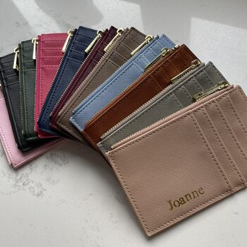 Personalised Embossed Faux Leather Card Holder Wallet Purse, 3 of 9