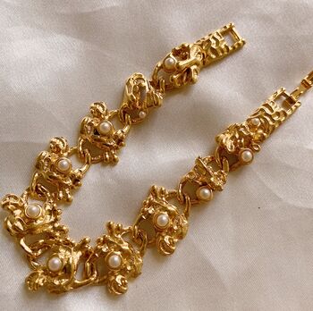 Vintage 1980s Chunky Gold Plated Bracelet, 2 of 3