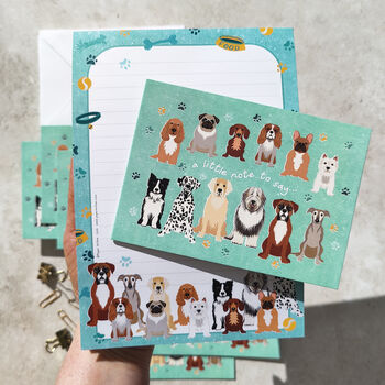 Dog Breeds Stationery Bundle, A5 Notepad And Six Folded Cards And Envelopes, 2 of 7