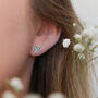 Bow Hand Stamped Stud Earrings, thumbnail 3 of 5