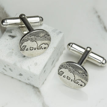 Sterling Silver Elephant And Baby Elephant Cufflinks, 3 of 6
