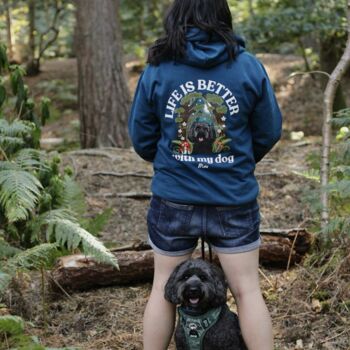 Personalised Forest Life Is Better Dog Lover Hoody, 3 of 12