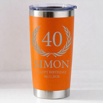 Personalised Birthday Crest Travel Cup – Double Wall Insulated, 8 of 12