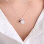 Girl's Personalised Initial And Teardrop Birthstone Necklace, thumbnail 4 of 9