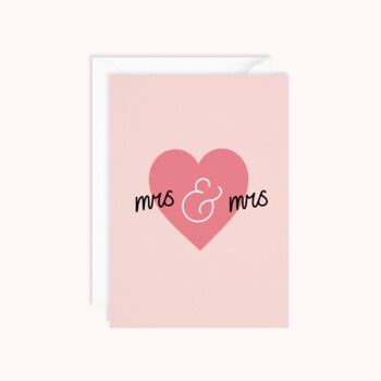 Mrs And Mrs Wedding Card, 2 of 3