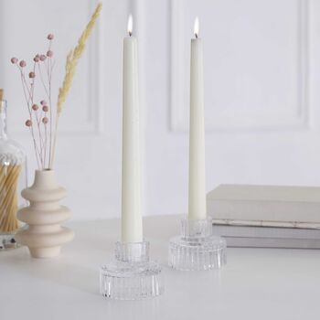 Ribbed Glass Candlestick Holders Set Of Two, 5 of 7