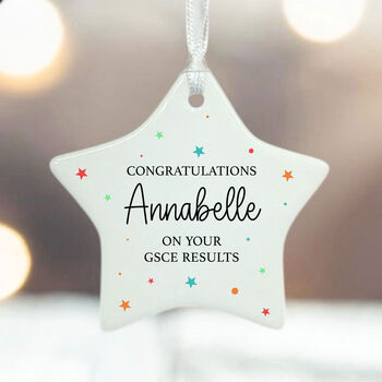 Personalised Gcse Exams Congratulations Porcelain Star Keepsake Gift, 3 of 5
