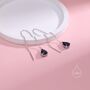 Sterling Silver Sapphire Blue Cz Droplet Threader Earrings, thumbnail 6 of 12