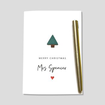 Personalised Christmas Card Teacher, 5 of 6