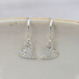Sterling Silver Mini Tilted Heart Textured Earrings, thumbnail 2 of 3