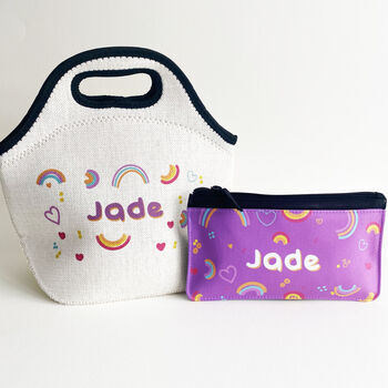 Personalised Rainbow Themed Lunch Bag, 8 of 8