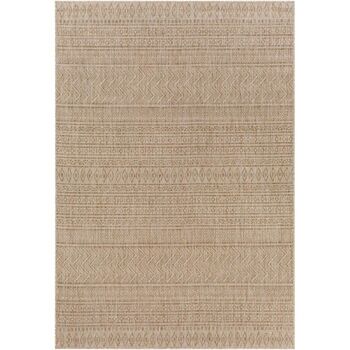Round Indoor And Outdoor Boho Brown Rug, 3 of 6