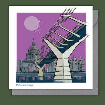 London Millennium Bridge Blank Card, 2 of 3
