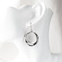 Silver Plated Large Round Dangle Earrings, thumbnail 4 of 7