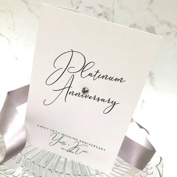 70th Platinum Jewel Personalised Anniversary Card, 6 of 7