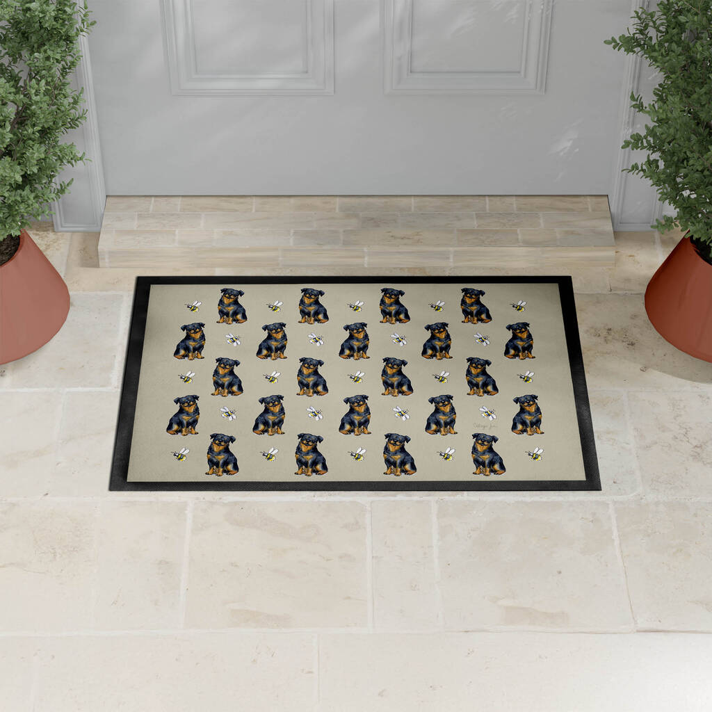 Rottweiler Dog Pattern Door Mat