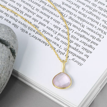 Pink Gemstone Charm Necklace, 4 of 7