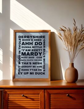 Derbyshire Sayings And Phrases Wall Art Print, Derbyshire Gift, 3 of 3