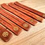 Wooden Incense Stick Holder Brass Design Ash Catcher, thumbnail 9 of 12