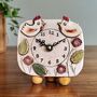 Chicken Hen Cockerel Small Pottery Mantel Clock, thumbnail 1 of 6