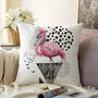 Pink Flamingo Cushion Cover With Abstract Background, thumbnail 1 of 4
