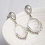 Sterling Silver Moroccan Dangly Teardrop Studs, thumbnail 1 of 4