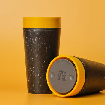 Circular And Co Coffee Cup Made From Paper Cups 12oz Grey And Mustard, 8 of 8