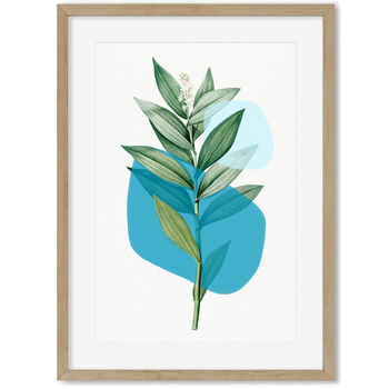 Botanical Leaf With Abstract Shapes Art Print, 4 of 6