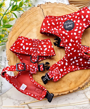 Poppy Toadstool Polkas Dog Harness, 3 of 8
