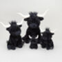 Mini Black Longhorn Cow Soft Toy With Pop Up Gift Box, thumbnail 8 of 9