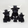 Mini Black Longhorn Highland Cow Soft Toy With Pop Up Gift Box, thumbnail 8 of 9