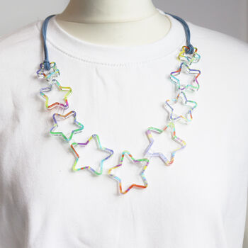 Printed Acrylic Geometric Star Necklace, 6 of 9