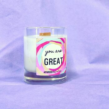 Personalised Message Vegan Candle With Wooden Wick, 2 of 2