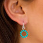 Halo Radiance Turquoise Drop Earrings Silver, thumbnail 1 of 12