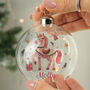 Personalised Unicorn Christmas Glass Bauble, thumbnail 3 of 4