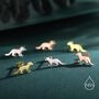 Sterling Silver Very Cute Weasel Stud Earrings, thumbnail 3 of 12