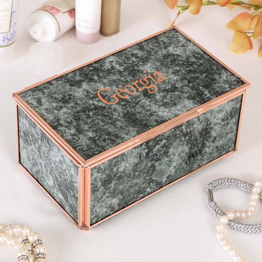 Personalised Vintage Style Marble Jewellery Box By Dibor