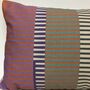 Combed Stripe Cushion Raspberry, Lilac + Terracotta, thumbnail 5 of 6