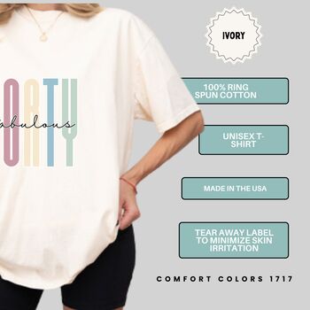 40th Birthday For Her Forty And Fabulous T Shirt, 5 of 12